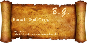 Bondi György névjegykártya